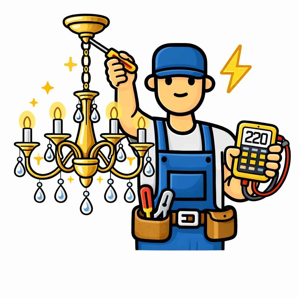 Single Chandelier Installation