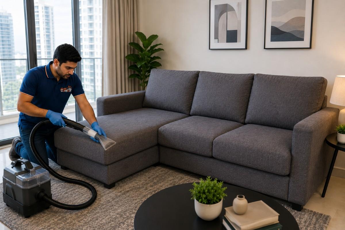 L-Shaped Sofa Cleaning